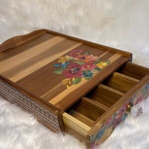 Pioneer Woman Floral Wooden storage Box for coffee K pods